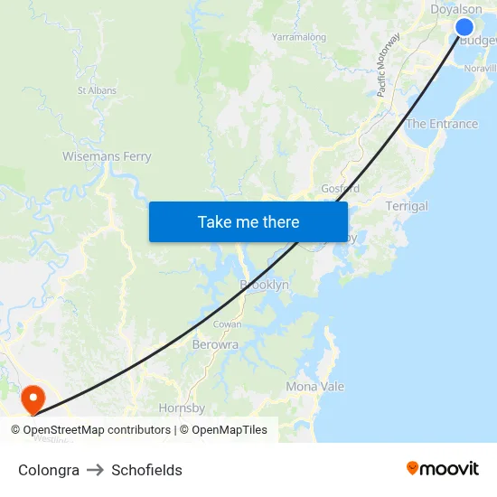 Colongra to Schofields map