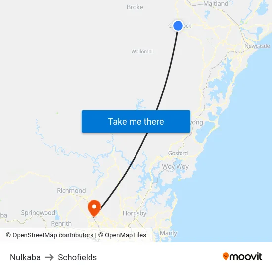 Nulkaba to Schofields map