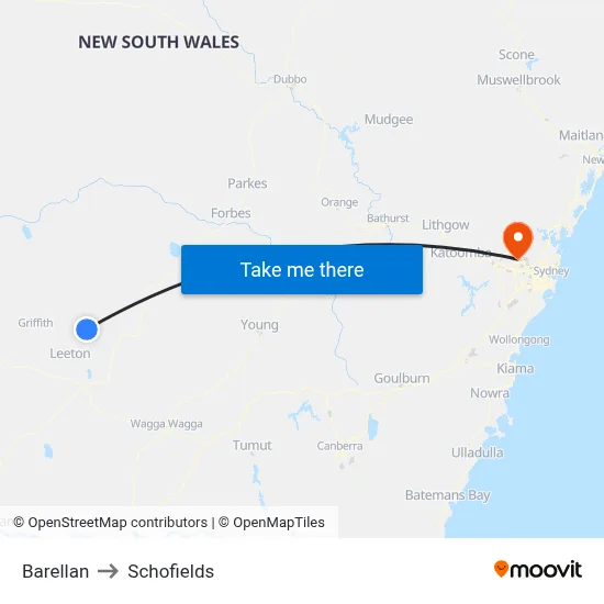 Barellan to Schofields map