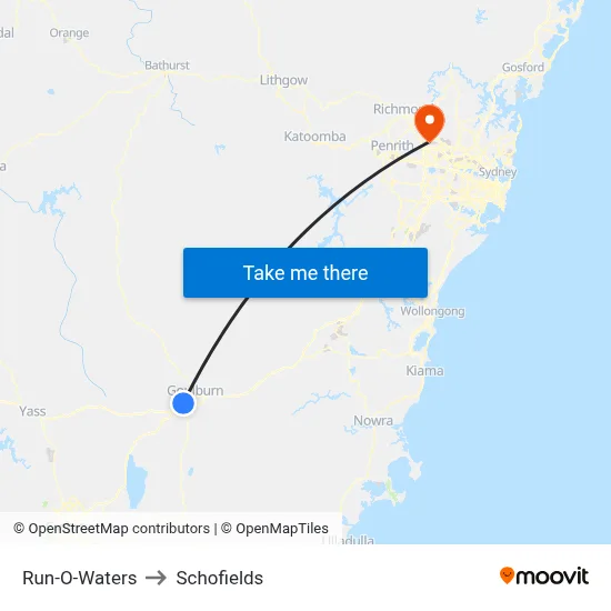 Run-O-Waters to Schofields map