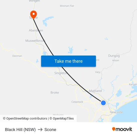 Black Hill (NSW) to Scone map