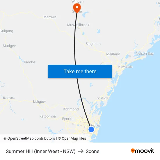 Summer Hill (Inner West - NSW) to Scone map