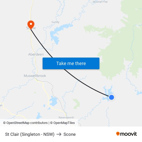 St Clair (Singleton - NSW) to Scone map