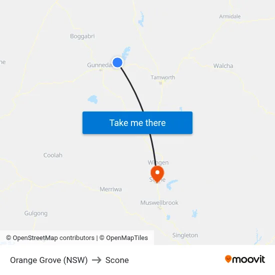 Orange Grove (NSW) to Scone map