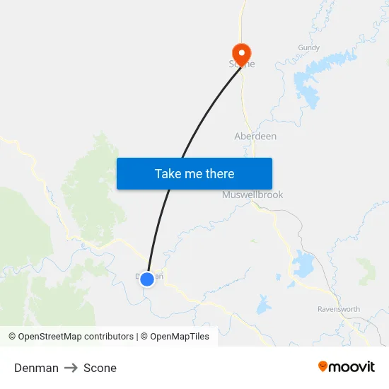 Denman to Scone map