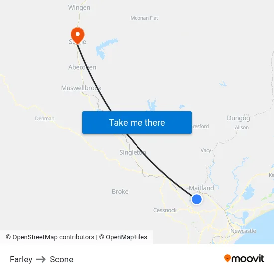 Farley to Scone map