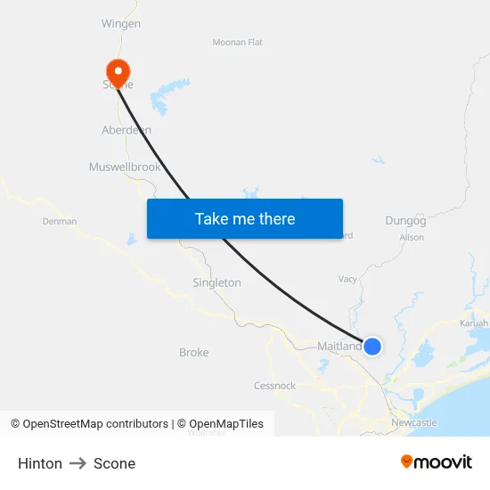 Hinton to Scone map