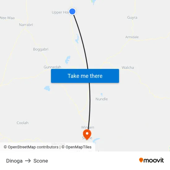 Dinoga to Scone map