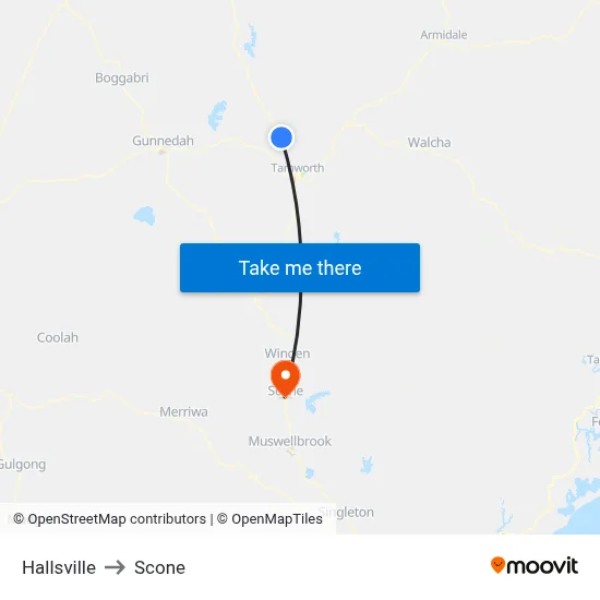 Hallsville to Scone map
