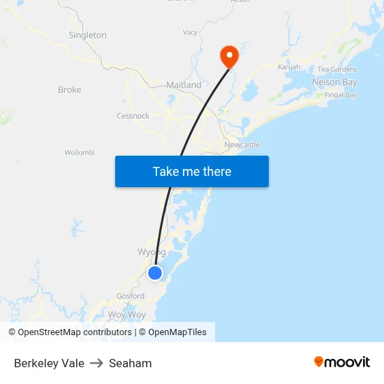 Berkeley Vale to Seaham map