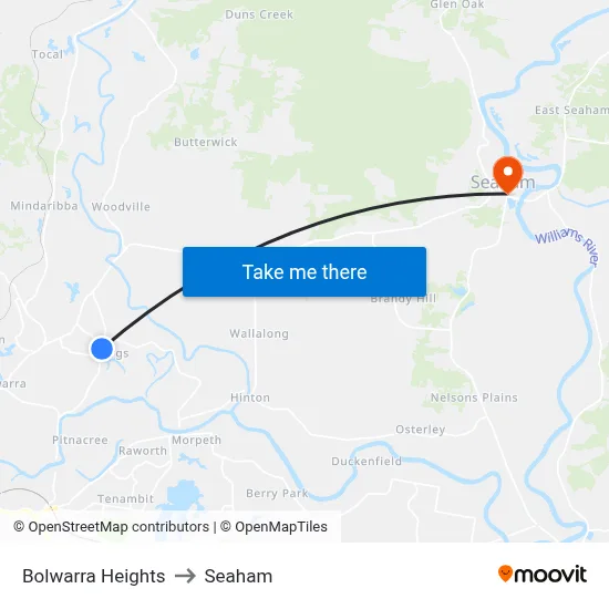 Bolwarra Heights to Seaham map