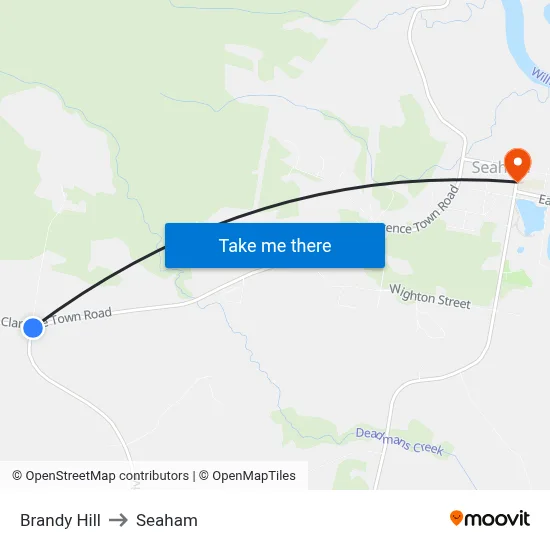 Brandy Hill to Seaham map