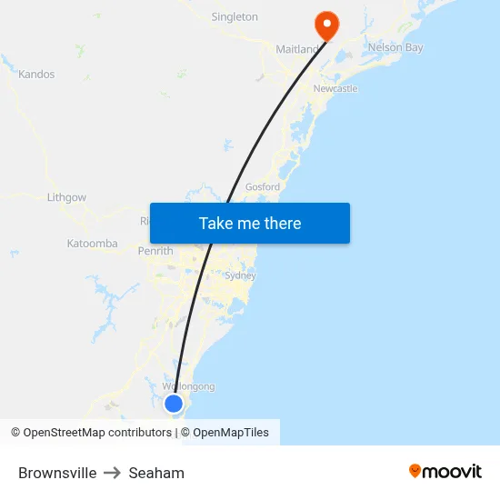 Brownsville to Seaham map