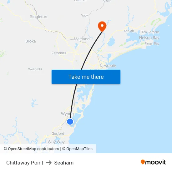 Chittaway Point to Seaham map