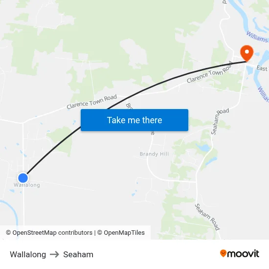 Wallalong to Seaham map