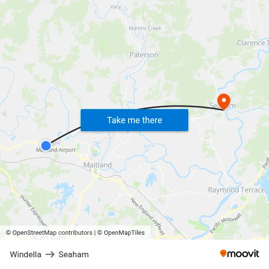 Windella to Seaham map
