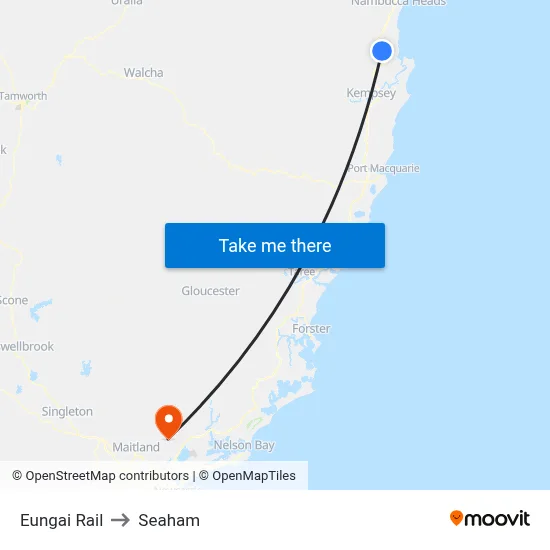 Eungai Rail to Seaham map