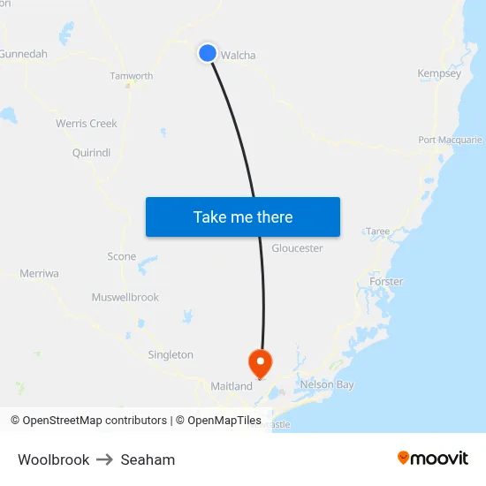 Woolbrook to Seaham map