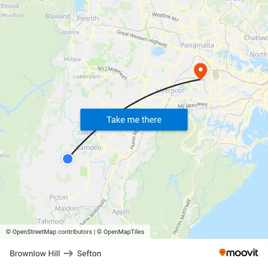 Brownlow Hill to Sefton map