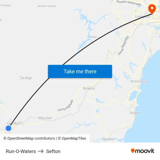 Run-O-Waters to Sefton map
