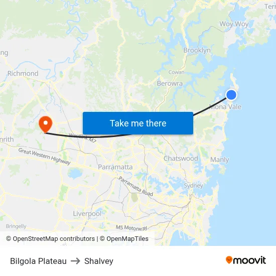 Bilgola Plateau to Shalvey map