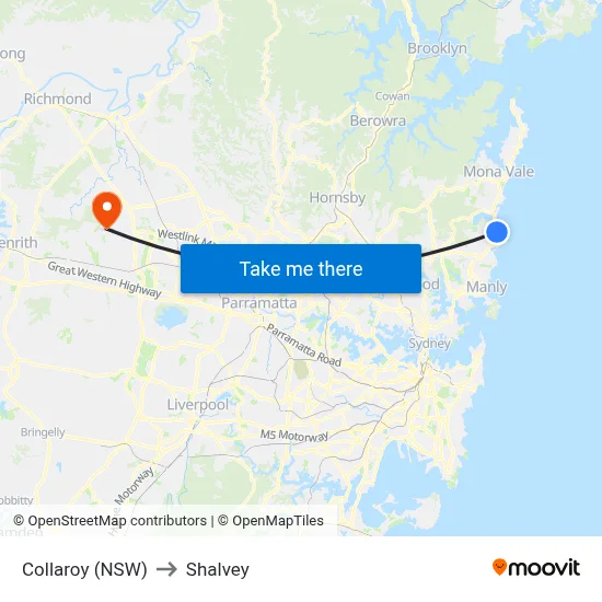 Collaroy (NSW) to Shalvey map