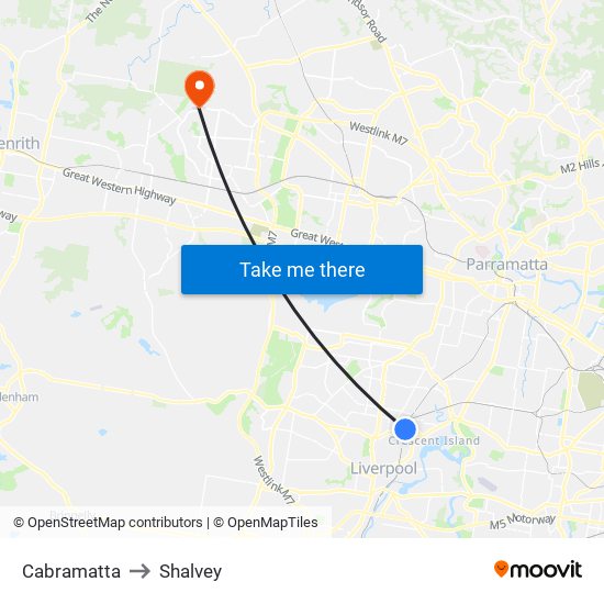 Cabramatta to Shalvey map