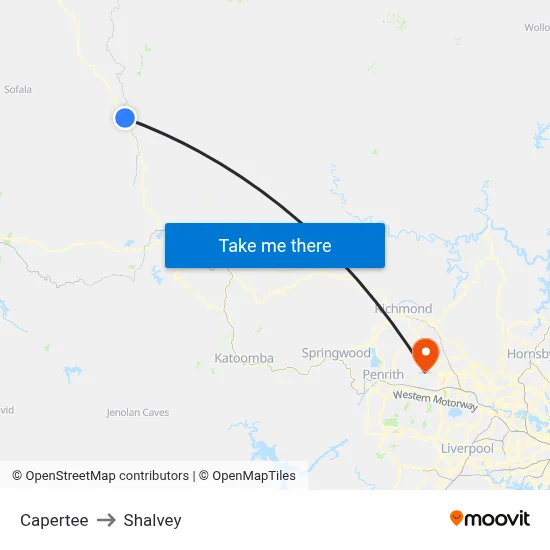 Capertee to Shalvey map