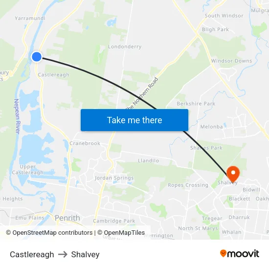 Castlereagh to Shalvey map