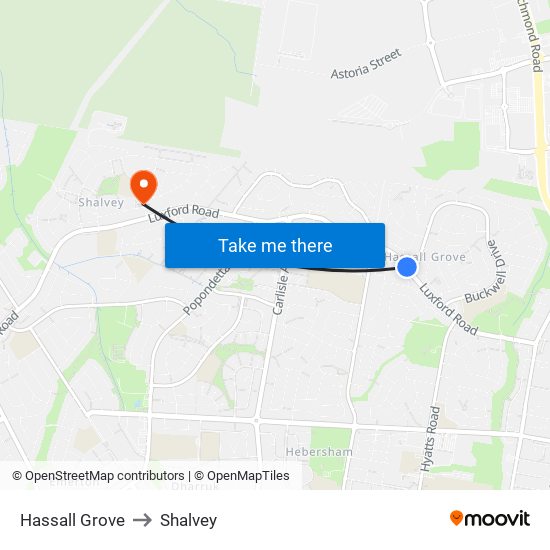 Hassall Grove to Shalvey map