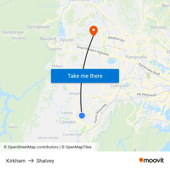 Kirkham to Shalvey map