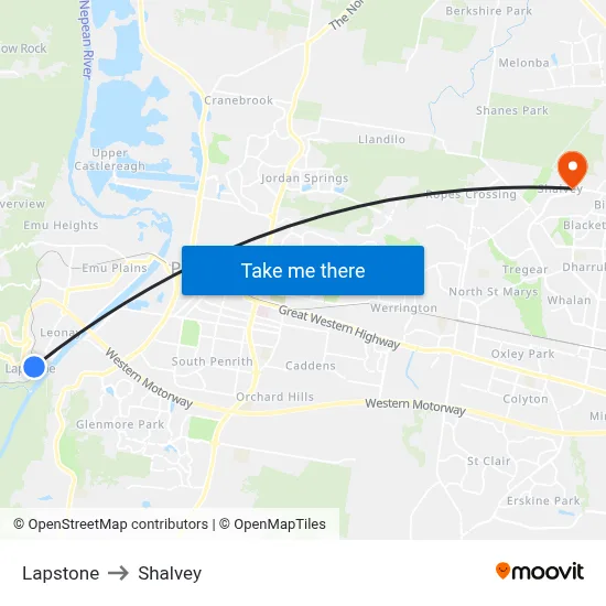 Lapstone to Shalvey map