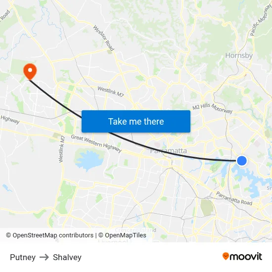 Putney to Shalvey map