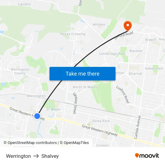 Werrington to Shalvey map