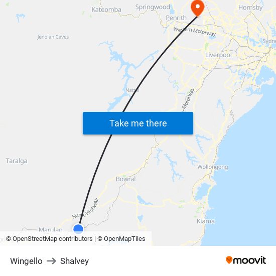 Wingello to Shalvey map