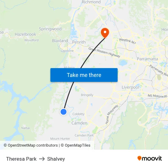 Theresa Park to Shalvey map