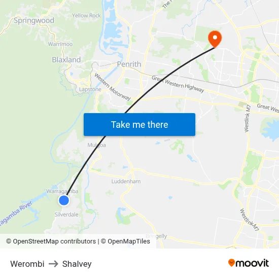 Werombi to Shalvey map