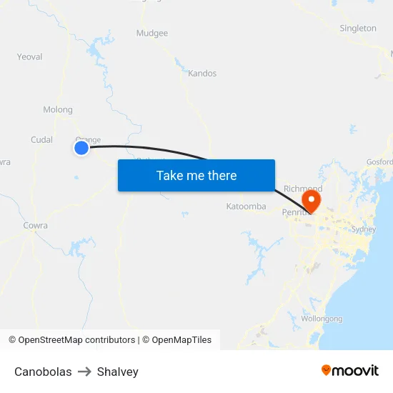 Canobolas to Shalvey map