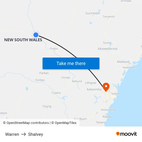 Warren to Shalvey map