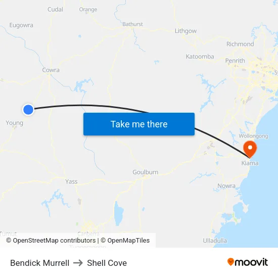 Bendick Murrell to Shell Cove map