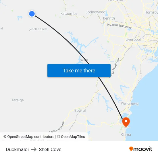 Duckmaloi to Shell Cove map