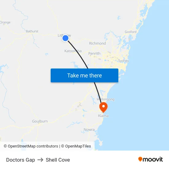 Doctors Gap to Shell Cove map