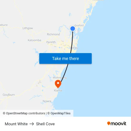Mount White to Shell Cove map