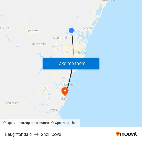 Laughtondale to Shell Cove map