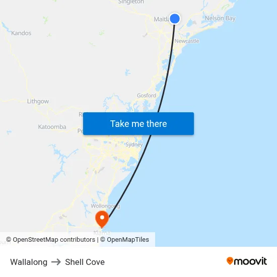 Wallalong to Shell Cove map