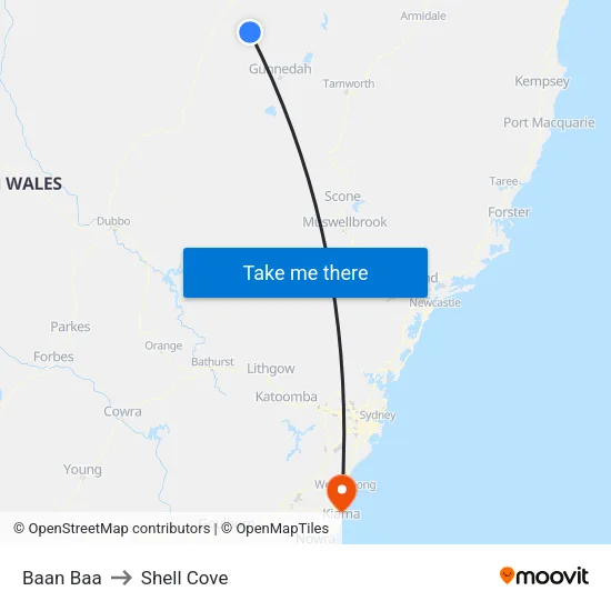 Baan Baa to Shell Cove map