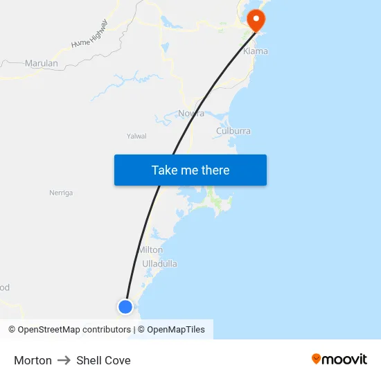 Morton to Shell Cove map