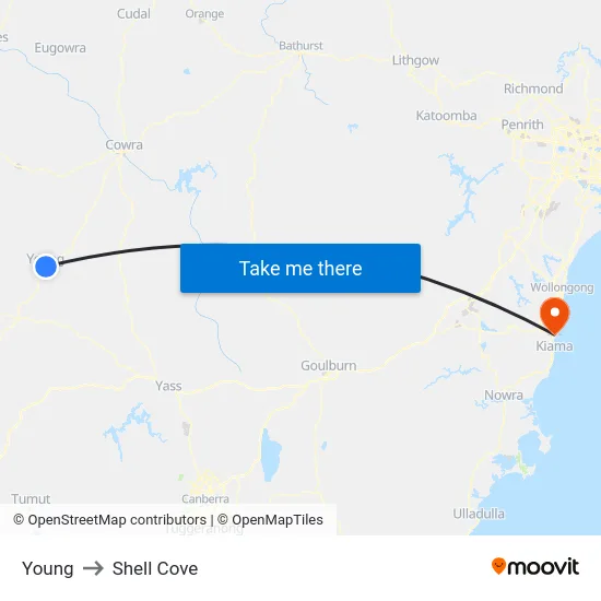Young to Shell Cove map