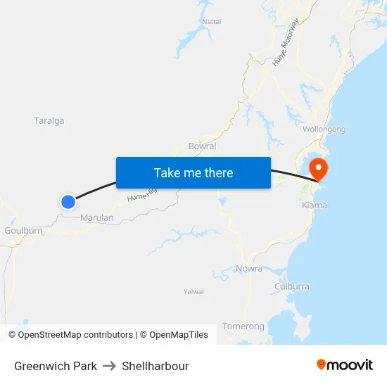 Greenwich Park to Shellharbour map