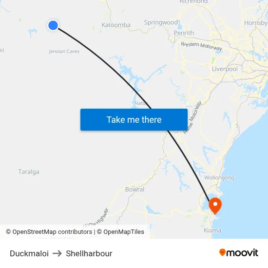 Duckmaloi to Shellharbour map